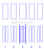 King Engine Bearings Ford 2.0 2.3L EcoBoost Crankshaft Main Bearing Set (Set of 5)