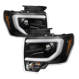 Spyder Ford F150 13-14 Projector Factory Xenon Model- Light Bar DRL Blk PRO-YD-FF15013-LBDRL-HID-BK